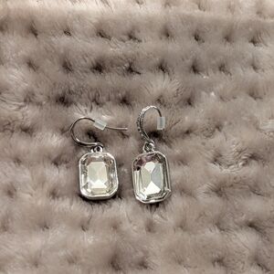 Charming Charlie - Silver Crystal Drop Earrings